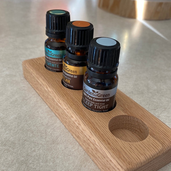 This elegant essential oil display features four 10ml holes, each crafted from quality wood to store and showcase your oils in style. Perfect for home or store displays, this display adds a touch of sophistication to any decor.