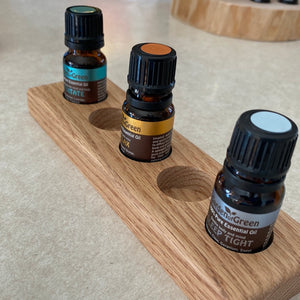 Show off your favorite 5 10ml essential oils with this gorgeous wooden display stand in Oak! Its smooth finish gives it a luxurious feel and unique look, perfect for displaying your favorite essential oil blends.