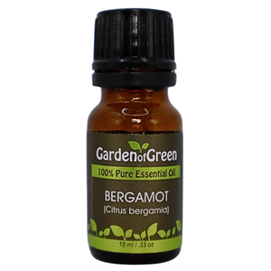 Bergamot essential oil front picture with white background