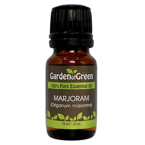 Marjoram essential oil 10ml front view with white background