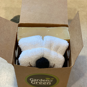 Kids Bath Gift Set with Puppy Washcloth & Lemon Soap | Eco-Friendly Ready-to-Gift Box