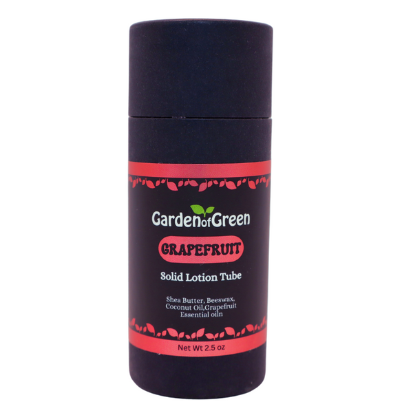 garden of green's grapefuit solid lotion tube front view on a white background