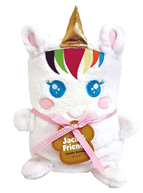 Jack & Friends Kids Animal Cuddly Blanket Unicorn