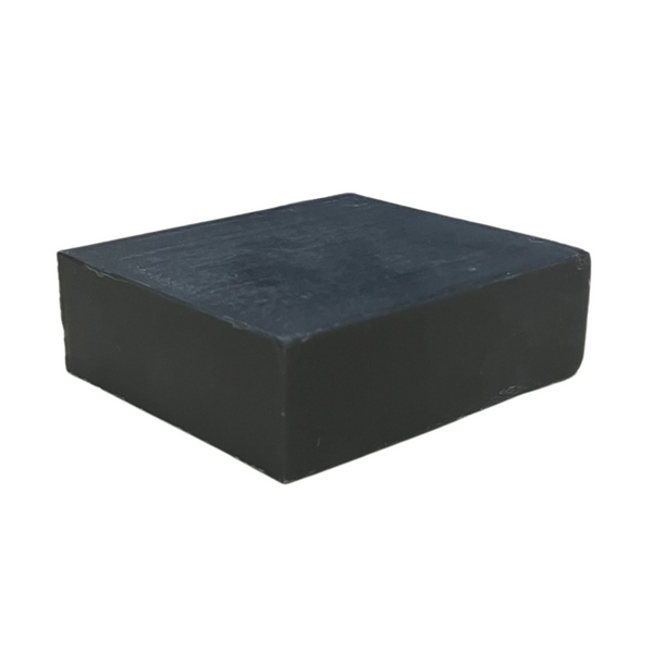 Charcoal plain soap with a white background